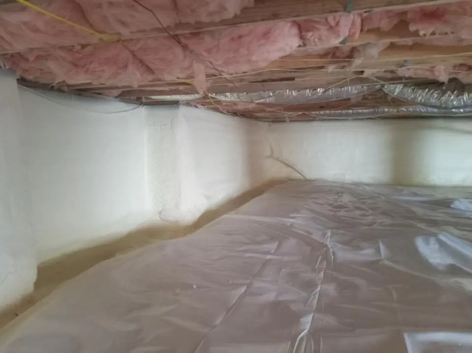 Crawl space encapsulation with closed-cell spray foam for Attic Insulation in Abington